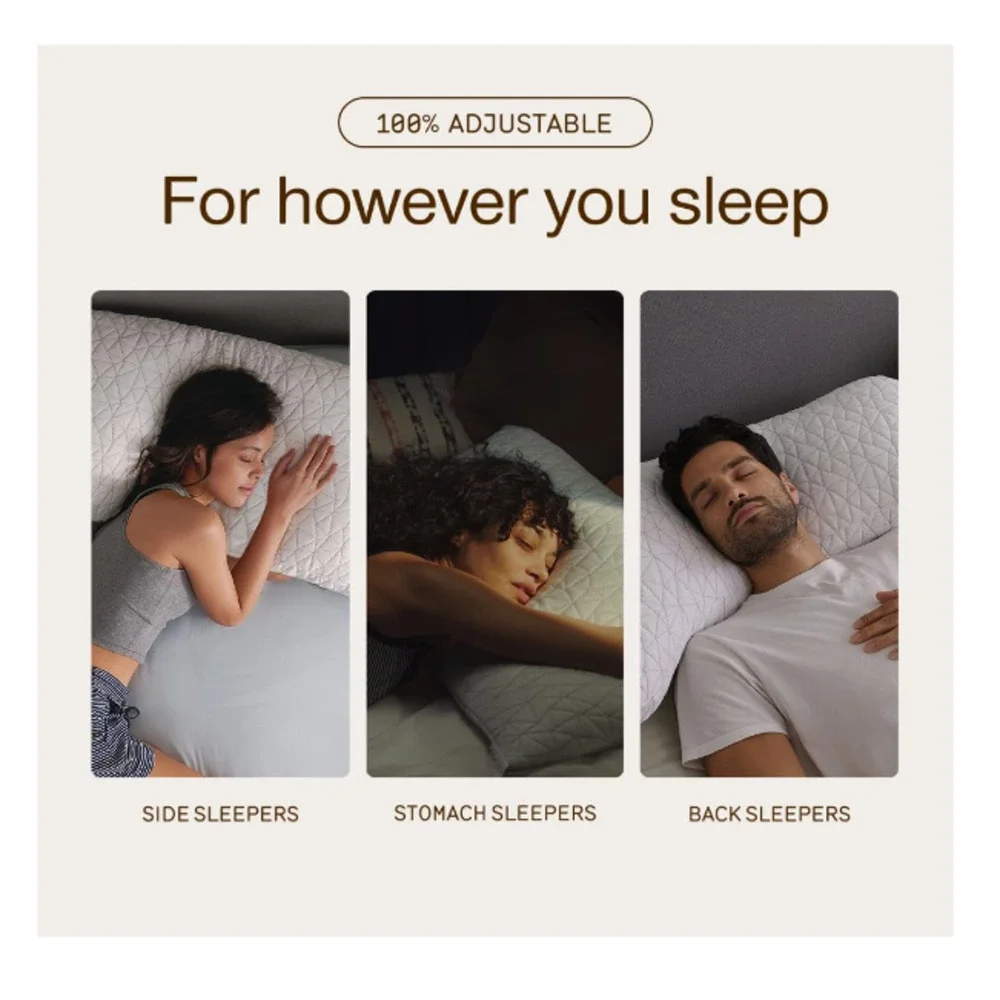 Coop Home Goods Premium Adjustable Pillow Cross Cut Memory Foam Fill Queen NEW